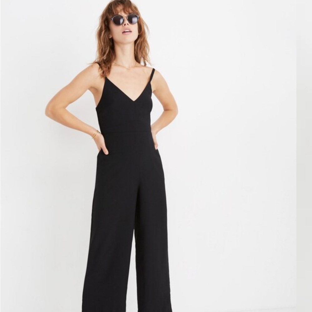 Madewell Black V-Neck Jumpsuit